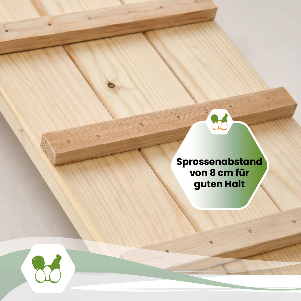 Hühnerleiter aus Holz – 115 cm für einen sicheren Aufstieg in den Hühnerstall