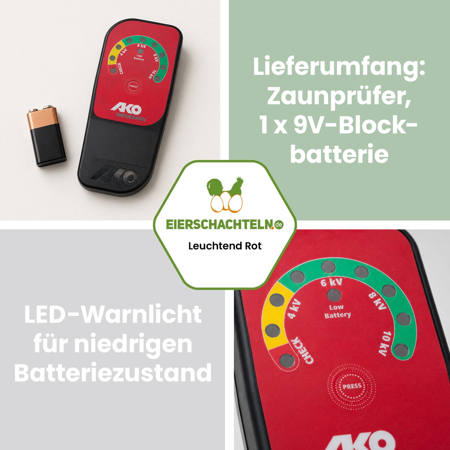 Zaunprüfer ohne Erdspieß - kabelloses Handgerät