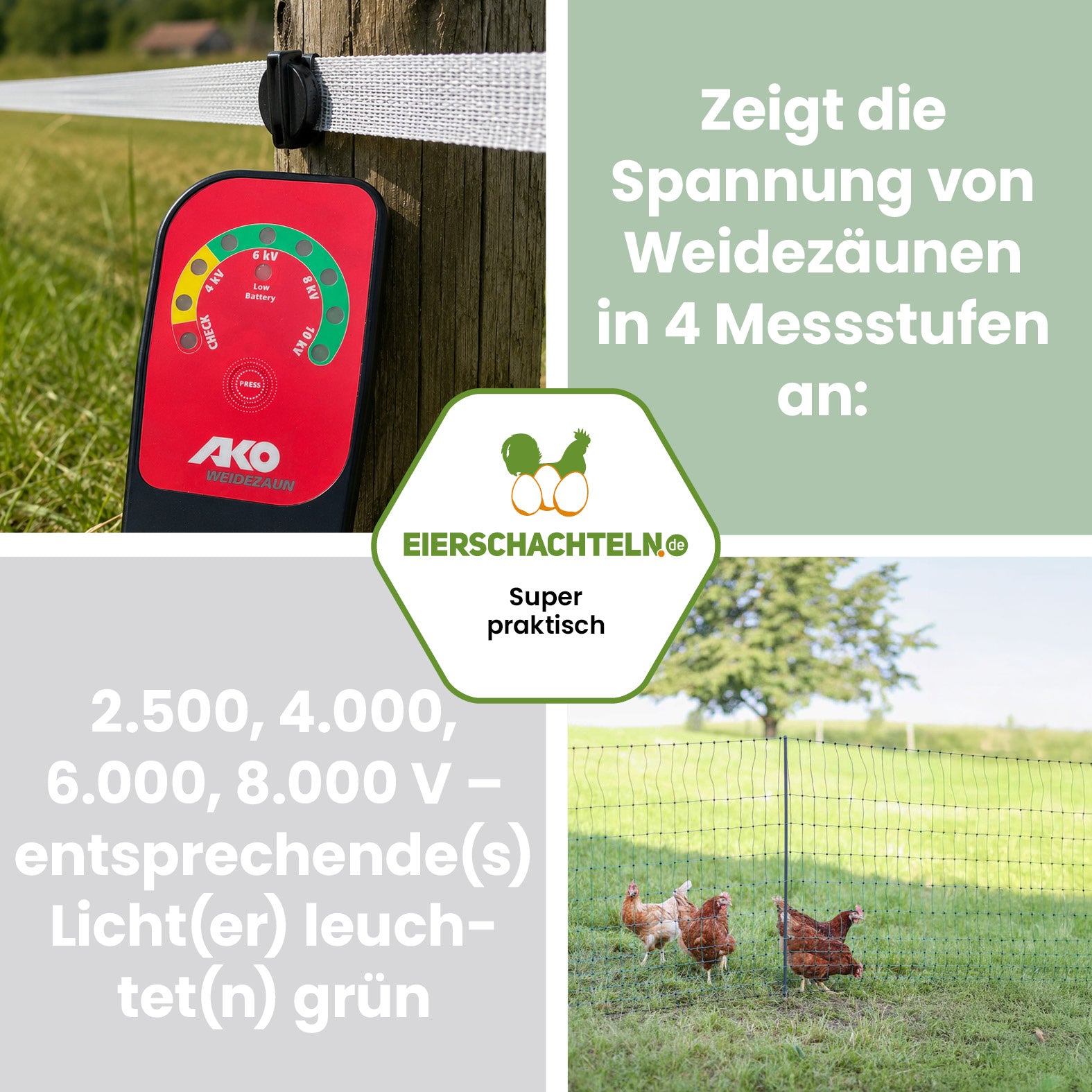 Zaunprüfer ohne Erdspieß - kabelloses Handgerät