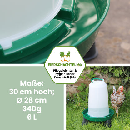 Geflügeltränke mit Füßen 6 Liter grün