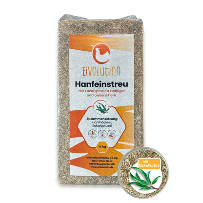 Hanfeinstreu mit Eukalyptus für ein gutes Stallklima, 14 kg Sack