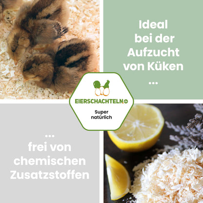 Hobelspäne Einstreu, Zitrone "Ideal bei der Aufzucht von Küken frei von chemischen Zusatzstoffen"
