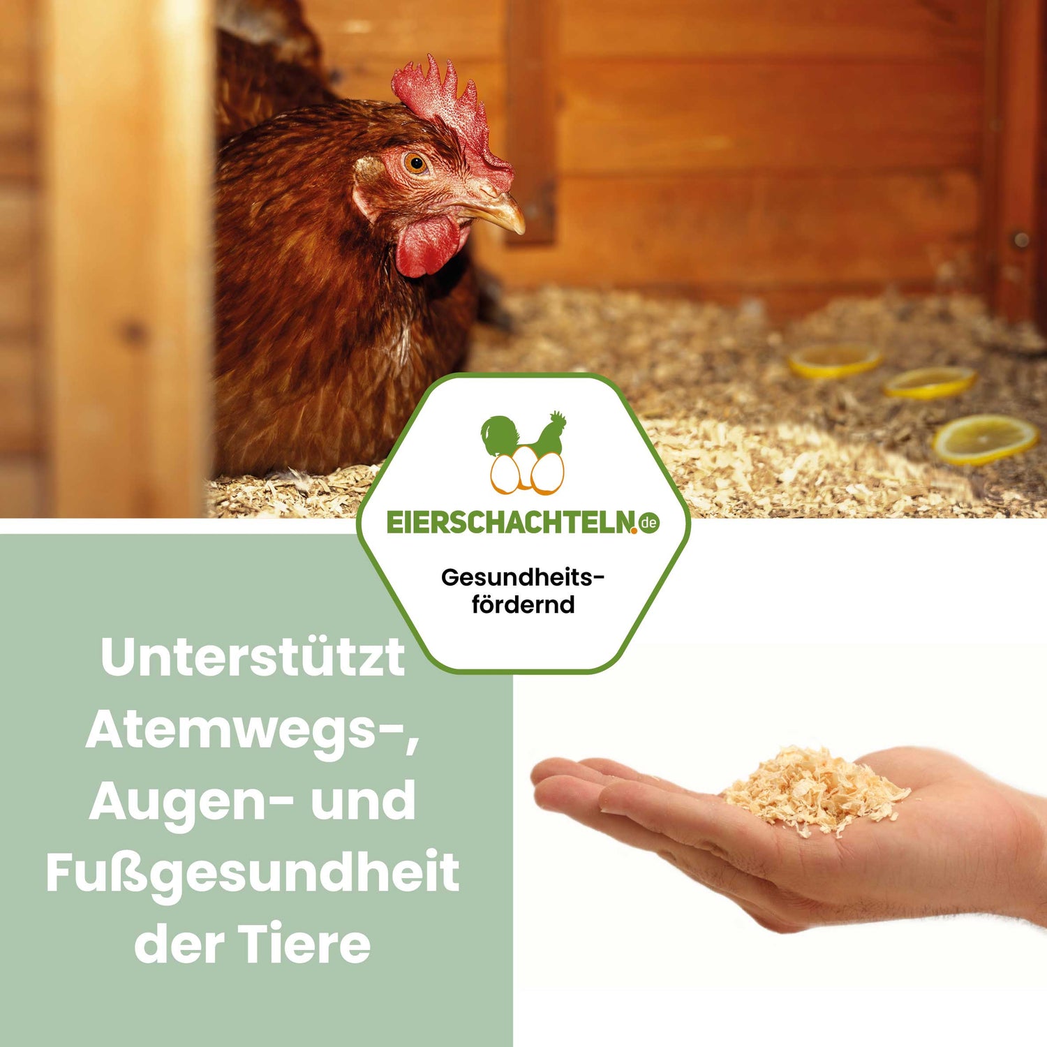 Hobelspäne Einstreu, Zitrone "Unterstützt Atemwegs-, Augen und Fußgesundheit der Tiere"