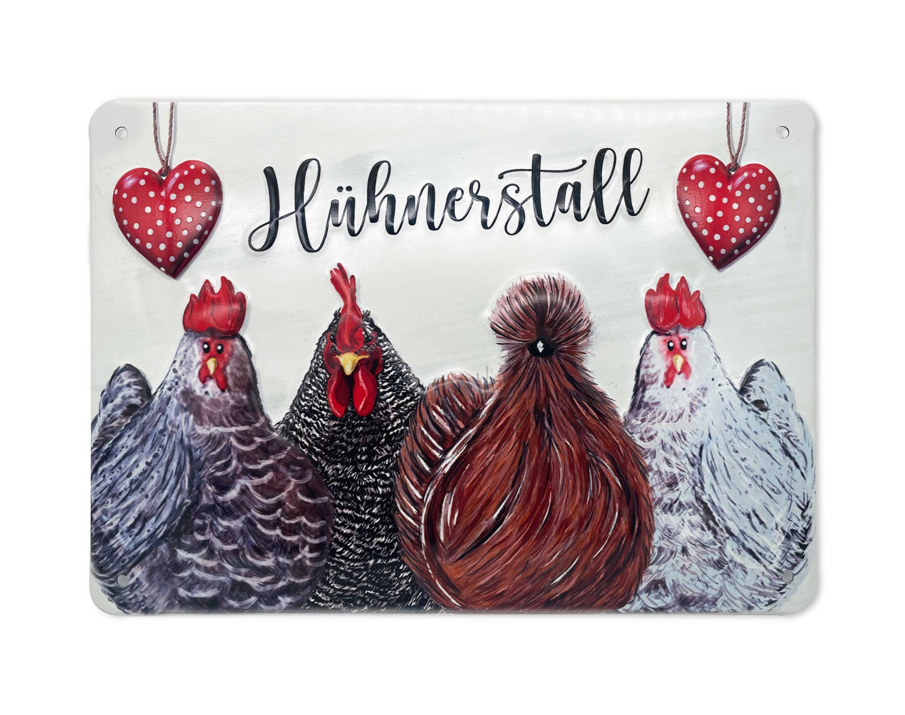 Dekoschild "Hühnerstall" – Charmantes Metallschild mit Hühner-Motiv