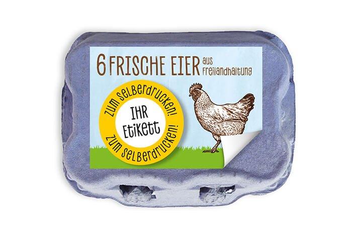 Etiketten zum Selbstdrucken für die 6er Eierschachtel