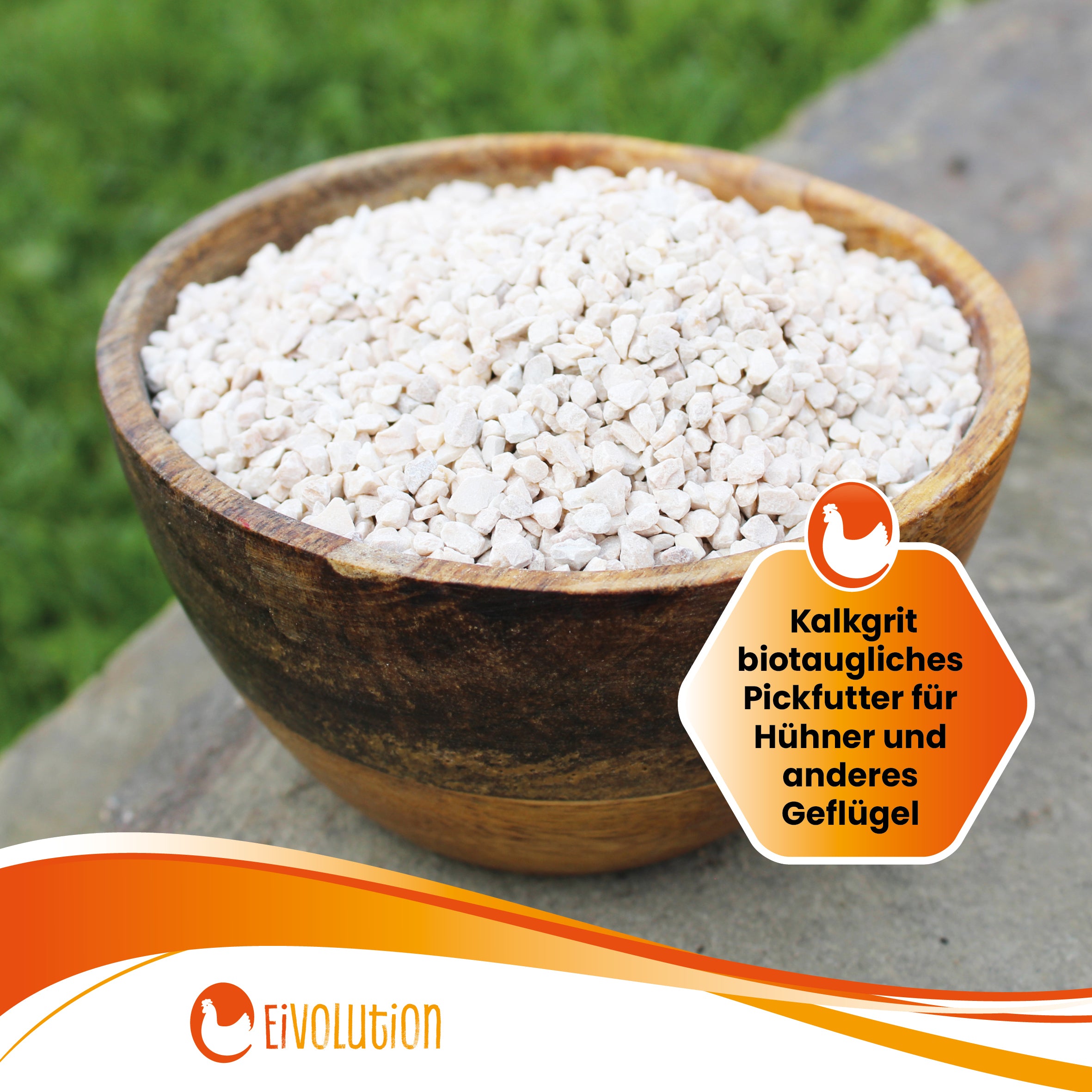 Kalkgrit "Kalkgrit biotaugliches Pickfutter für Hühner und anderes Geflügel"