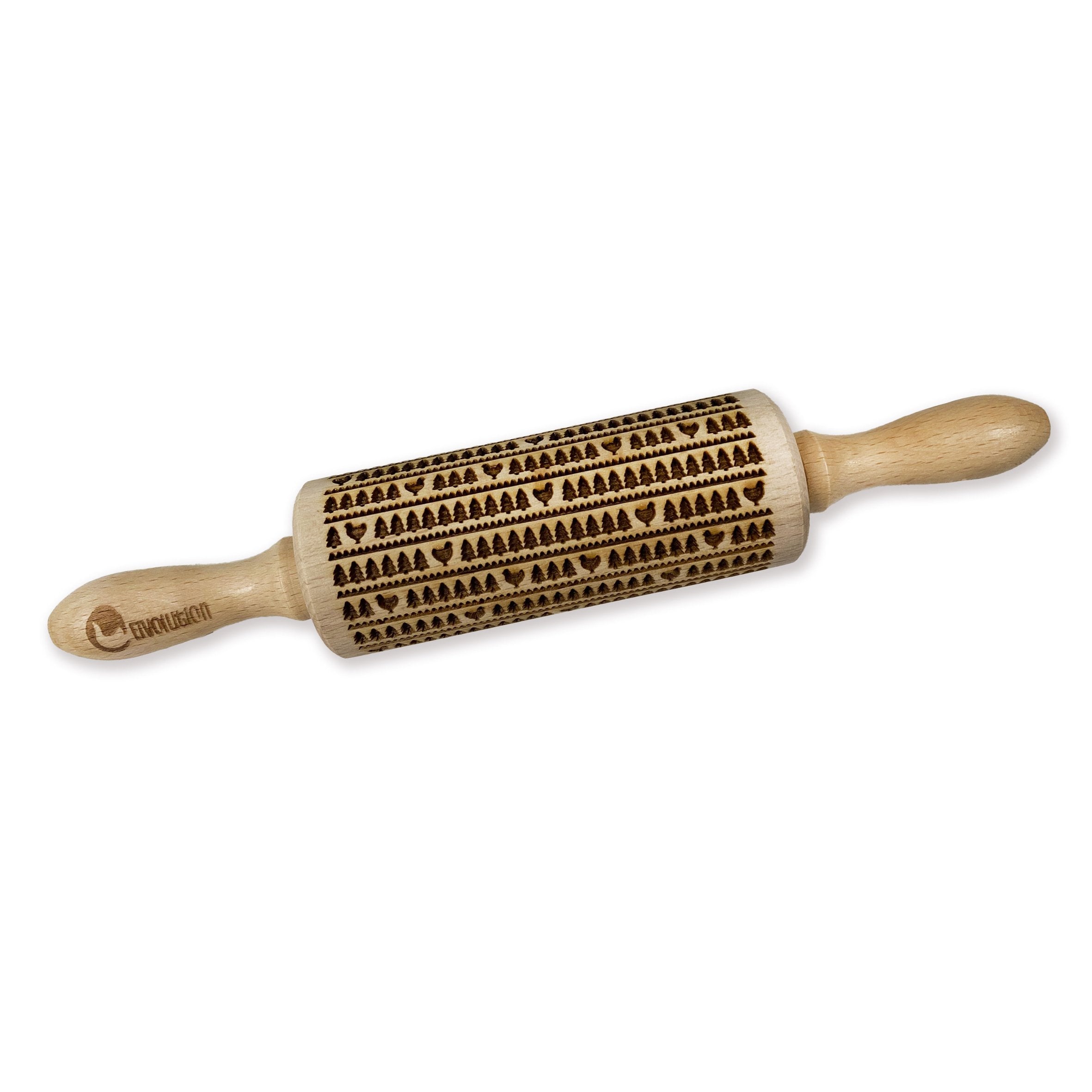 Keksroller klein, mit Huhn und Bäumchen, 22 cm