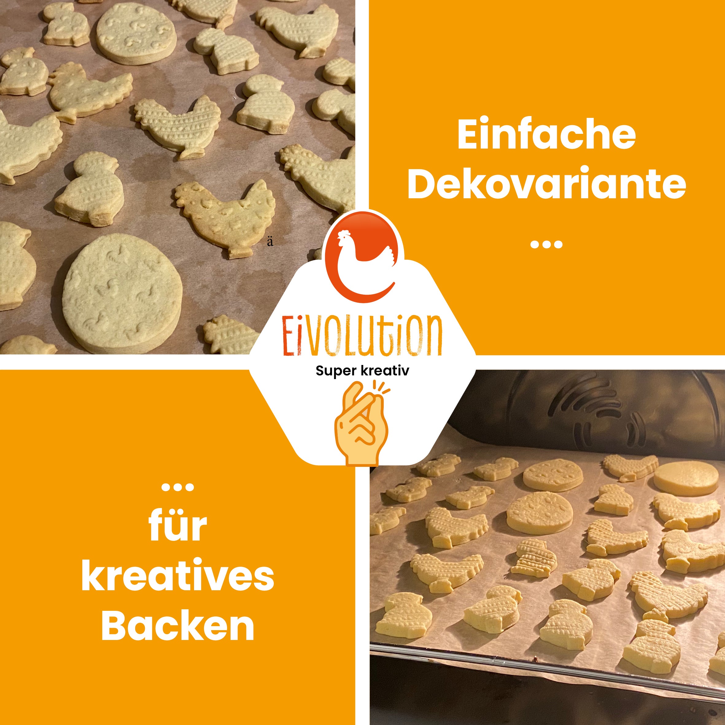 Keksroller klein, mit Huhn und Bäumchen "Einfache Dekovariante für kreatives Backen"