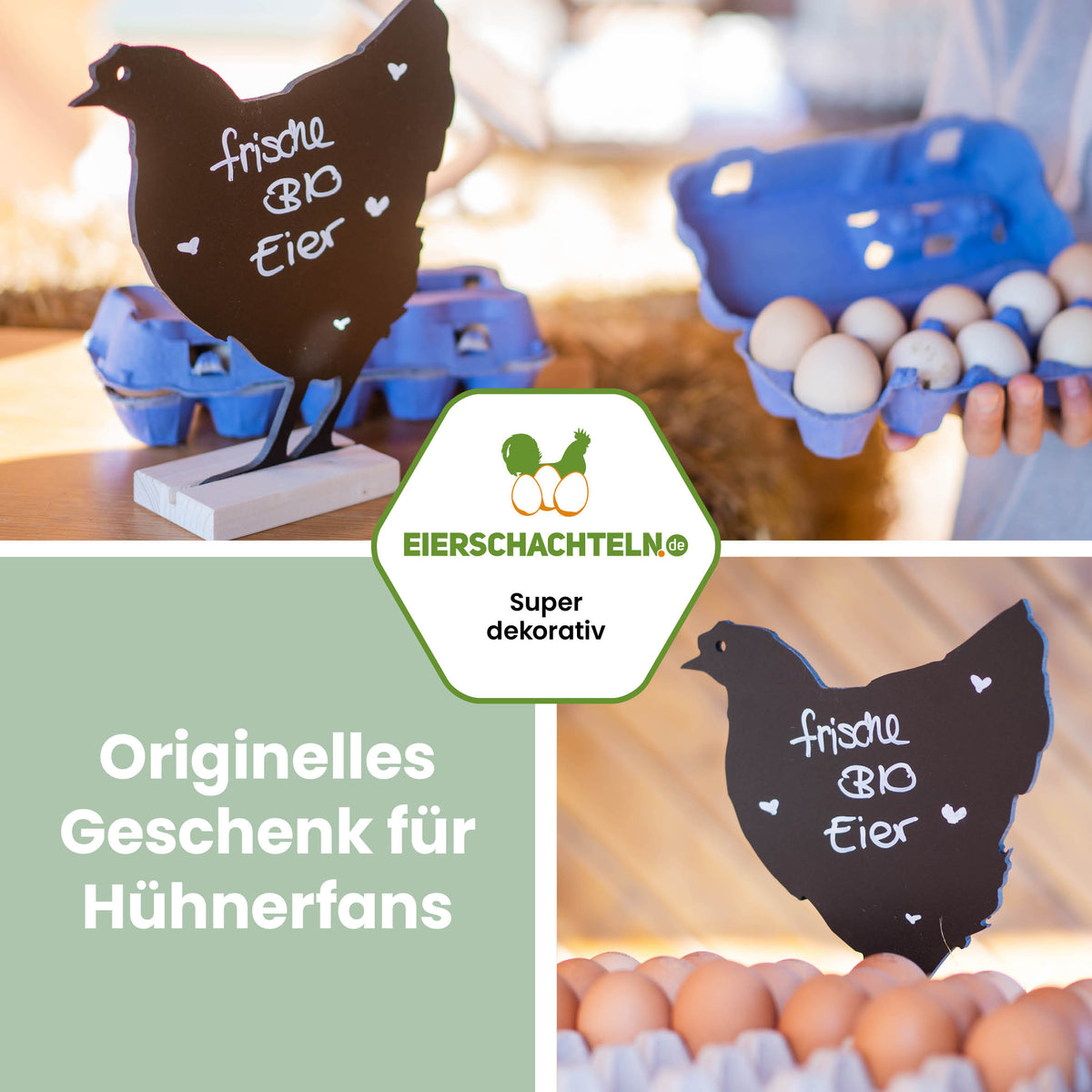 Kreidetafel Hühnermotiv "Originelles Geschenk für Hühnerfans" 