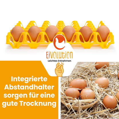 eivolution Höckerlagen, gelb "Integrierte Abstandhalter sorgen für eine gute Trocknung"