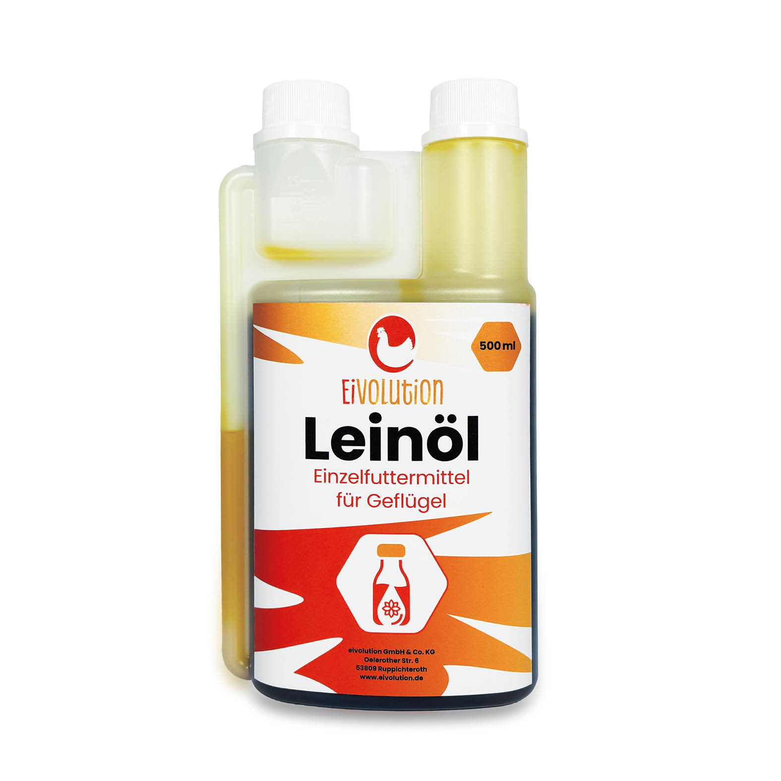 Leinöl für Geflügel - Natürliche Stärkung für Vitalität und Wohlbefinden, in der Pumpflasche