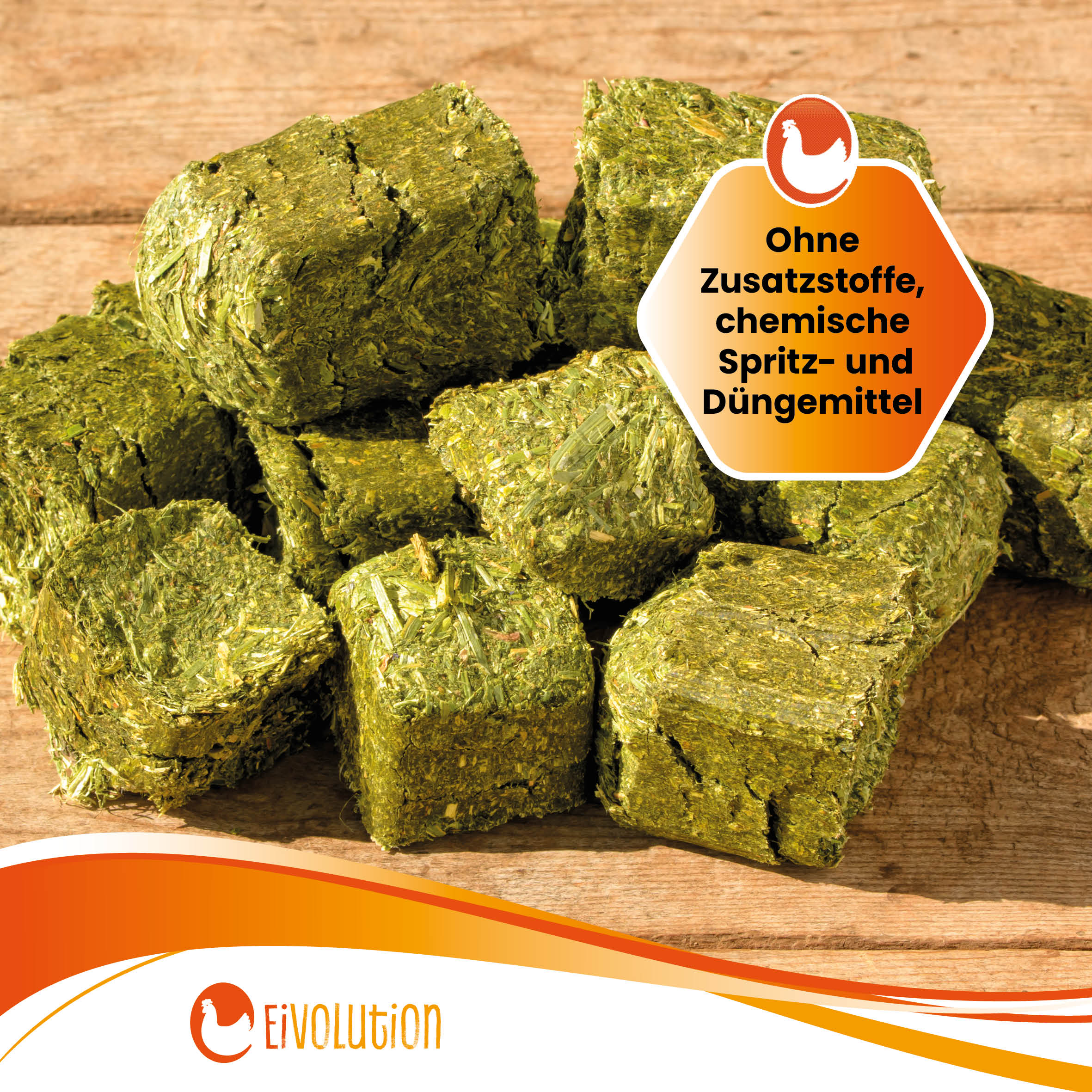 Bio Luzerne Brikett "Ohne Zusatzstoffe, chemische Spritz- und Düngemittel" 