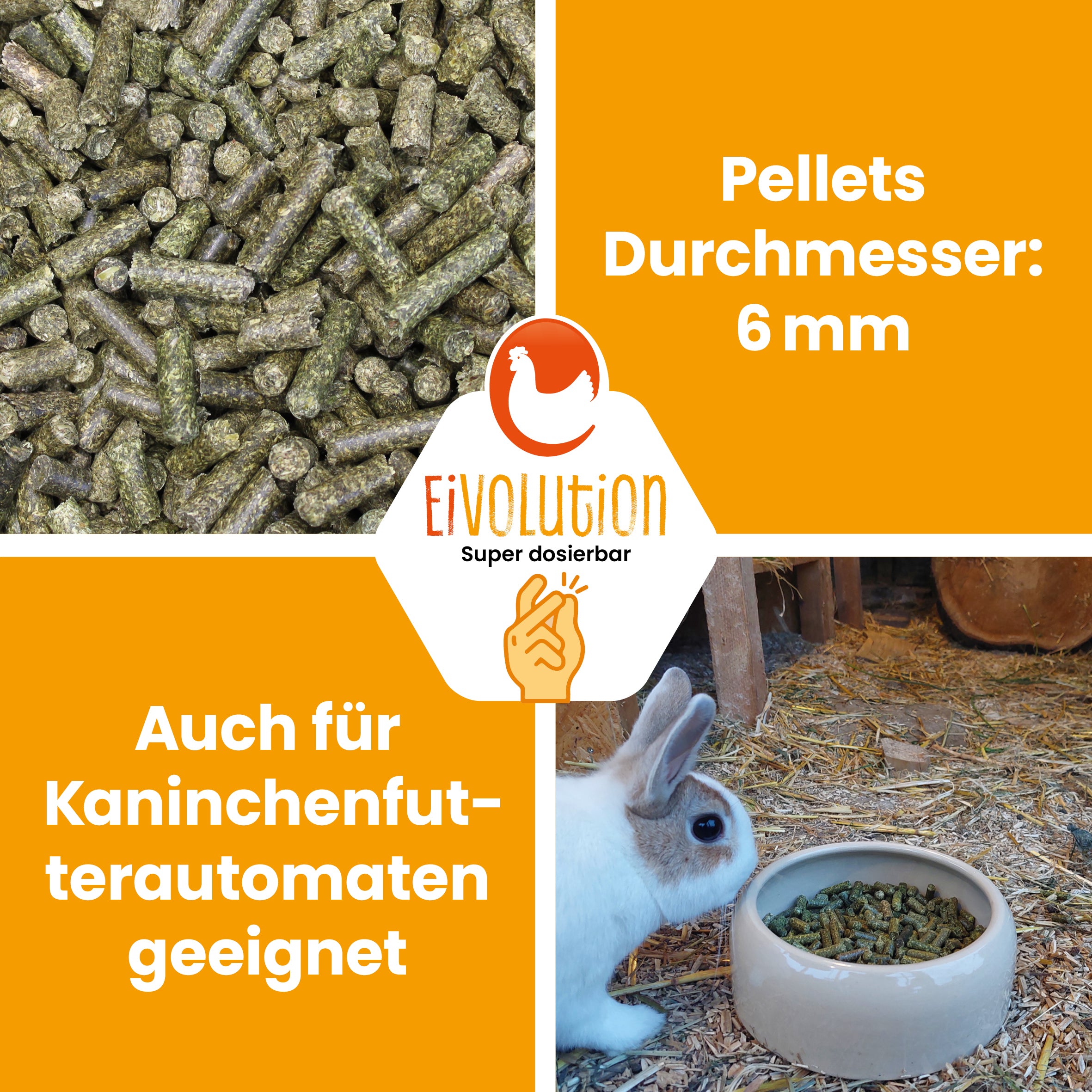 Bio Luzerne Pellets für Kaninchen, Schafe, Pferde "Pellets Durchmesser: 6 mm auch für Kaninchenfutterautomaten geeignet"
