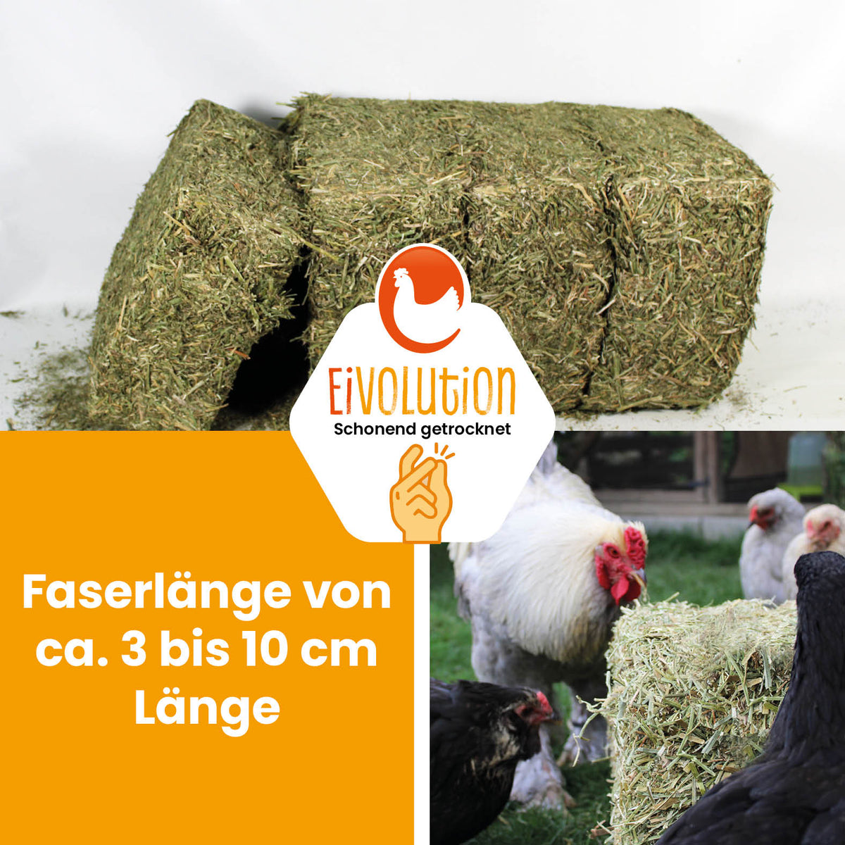 Bio Luzerneballen "Faserlänge von ca. 3 bis 10 cm Länge" 