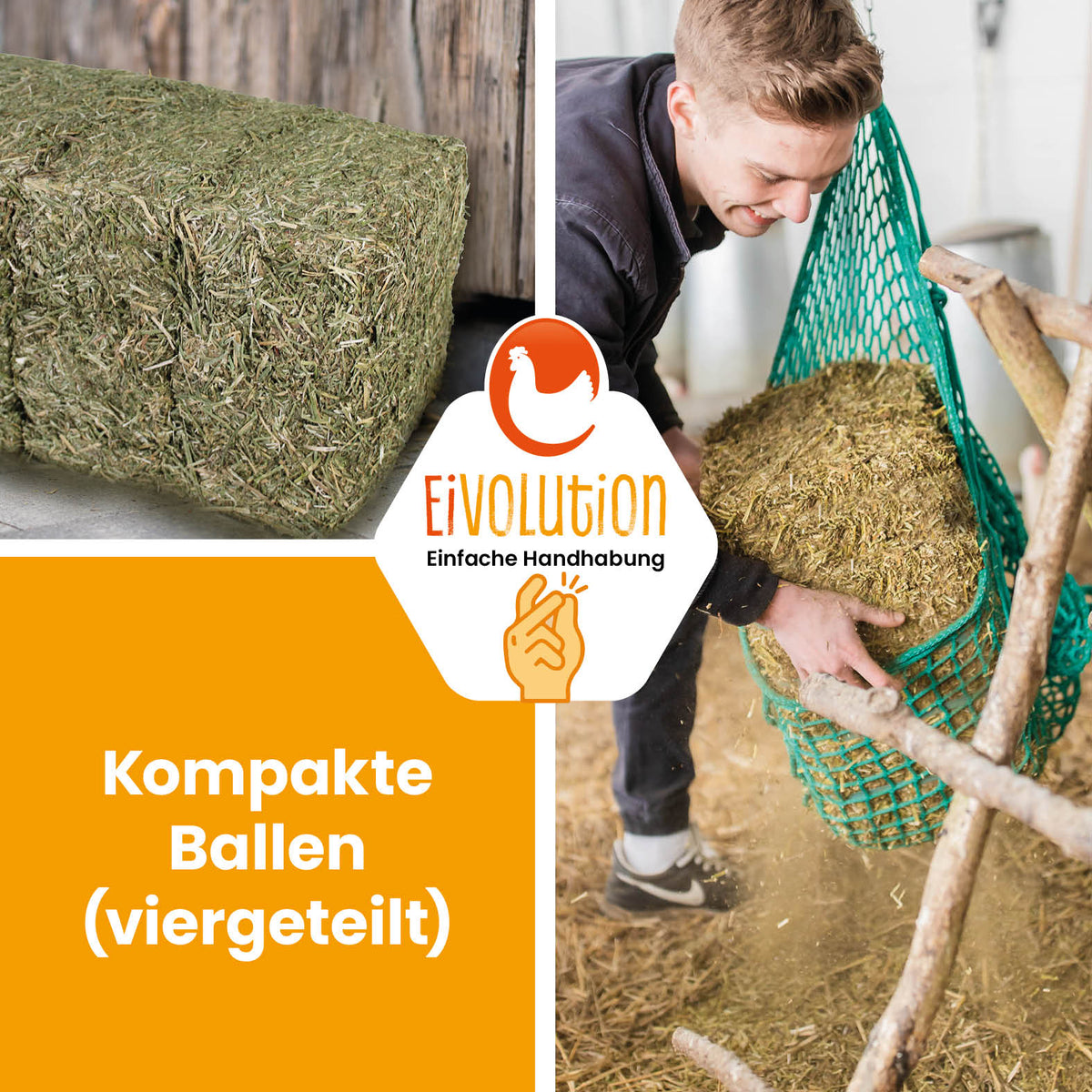 Bio Luzerneballen "Die kompakten Ballen sind gut zu händeln" 