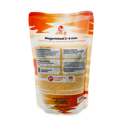 Magenkiesel für Geflügel 2-4 mm, biotauglich 1,5 kg, Rückseite