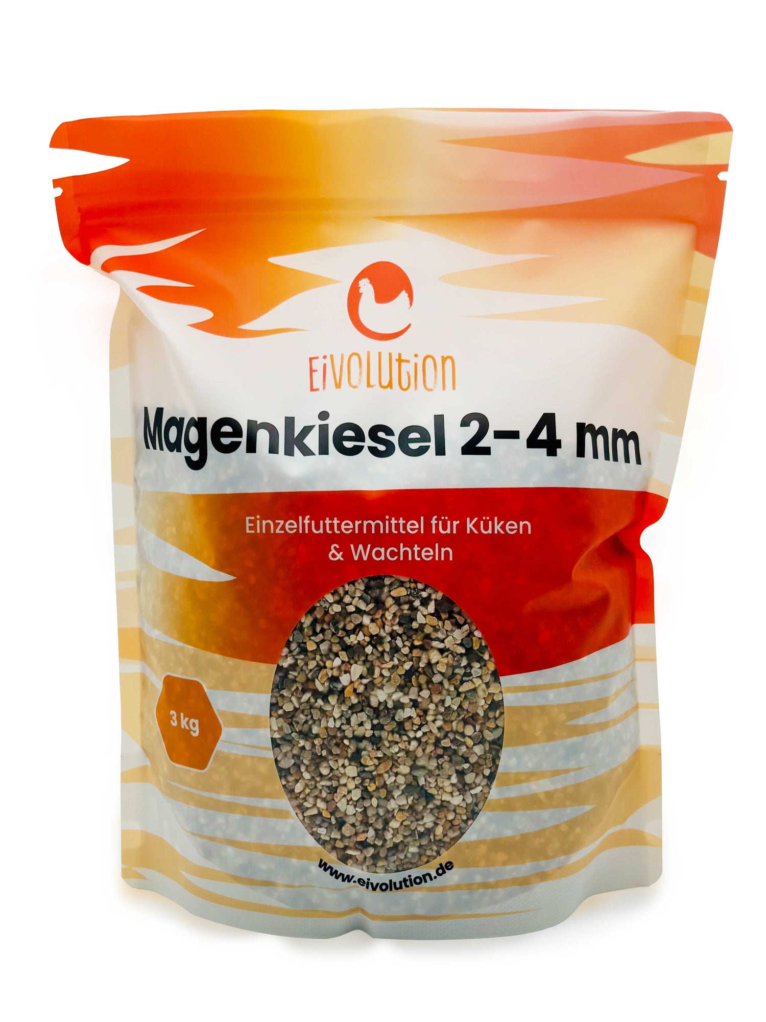 Magenkiesel für Geflügel 2-4 mm, im 3 kg Beutel