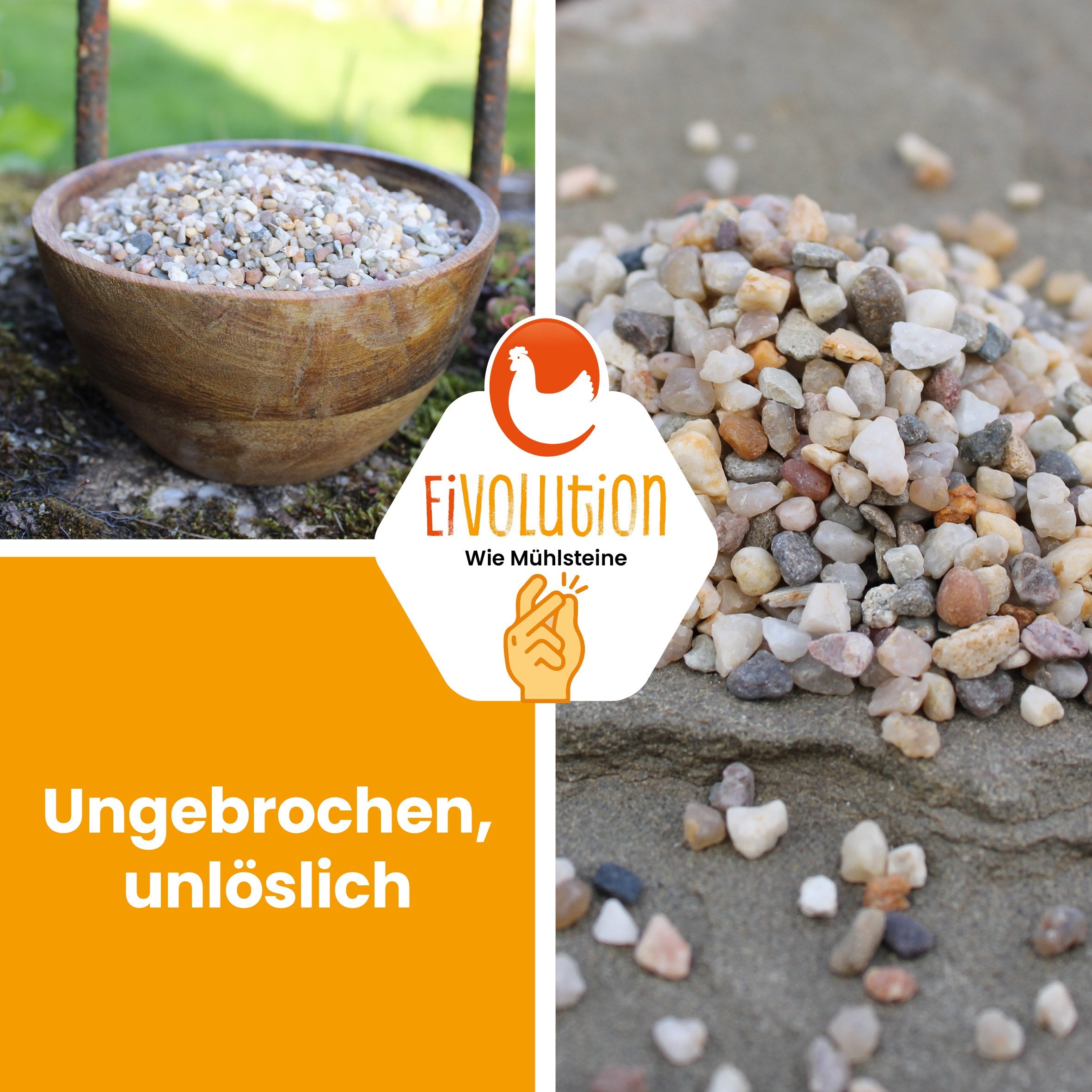 Magenkiesel 2-4 mm, biotauglich für Hühner/Legehennen &amp; Co. "Ungebrochen, unlöslich"
