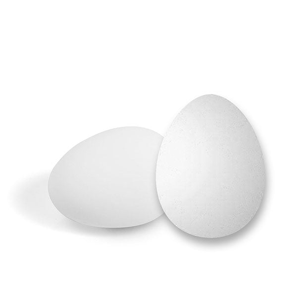 2 Nesteier für Hühner aus Hartgummi, in Weiß