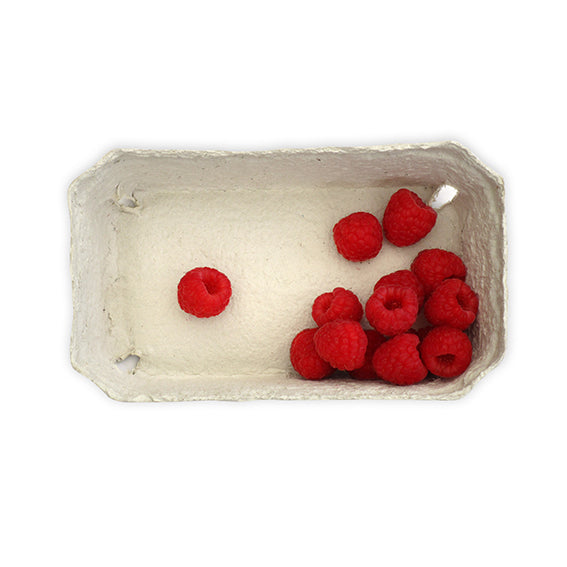 Beerenobstschalen, 250 g, Vogelperspektive mit Himbeeren