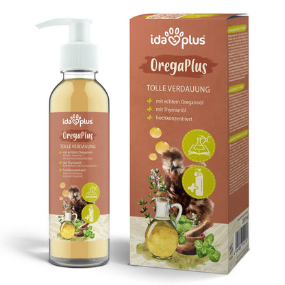 Orega Plus - Oregano Öl für Hühner unterstützt die Verdauung &amp; Darmflora, Flasche und Karton