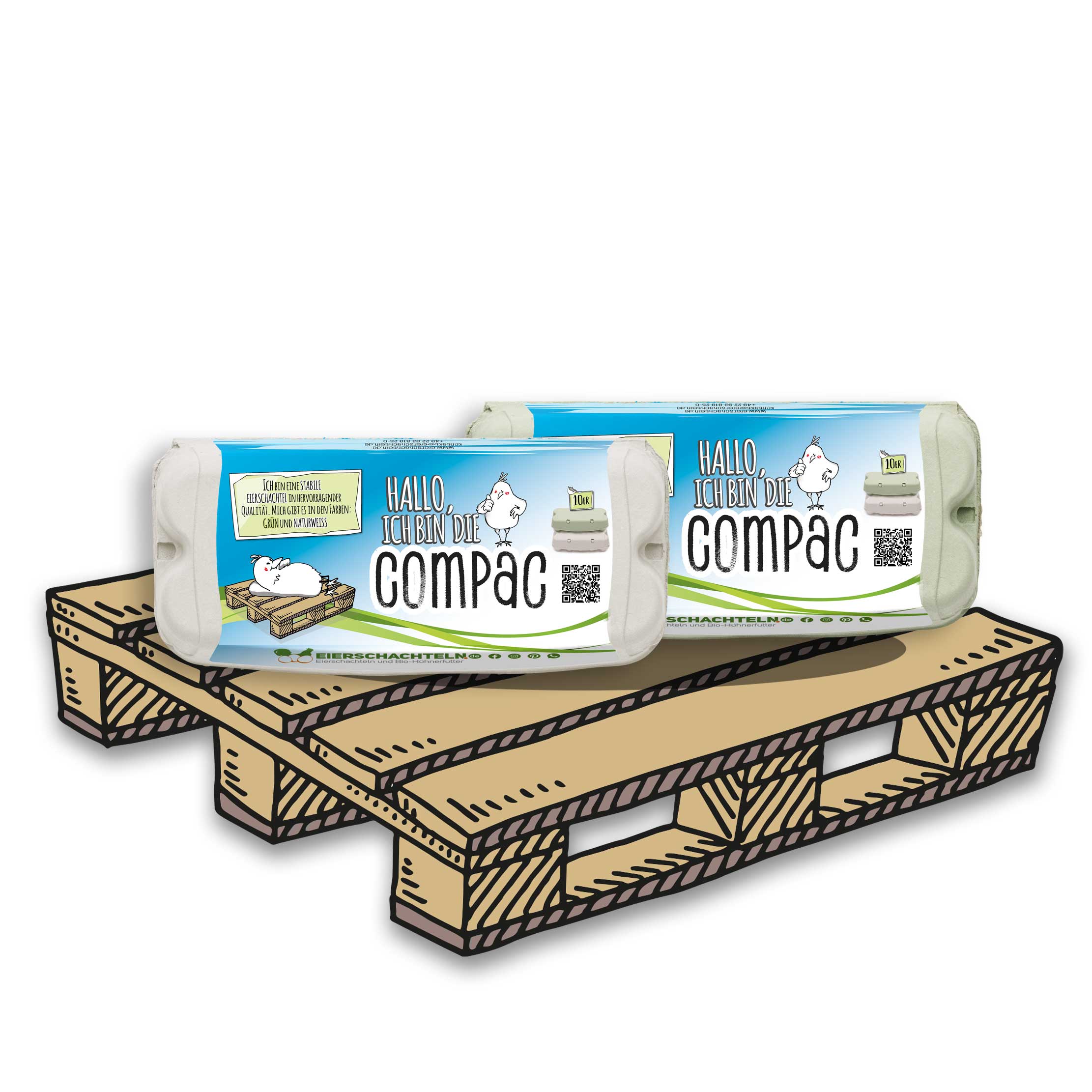 10er ComPac Eierschachteln 3760 Stück (Palette) – dein Etikett, gratis Etikettengestaltung