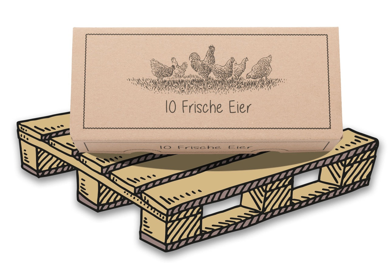 10er EckPack mit Aufdruck, auf Palette
