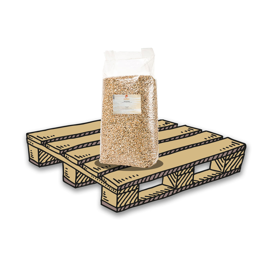 Buchenhack Einstreu für Stall &amp; Voliere 36 x 15 kg Ballen auf Palette