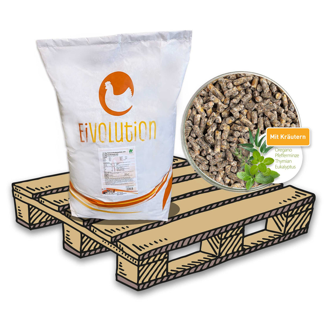 Palette Pellets Oregano-Kräutermix