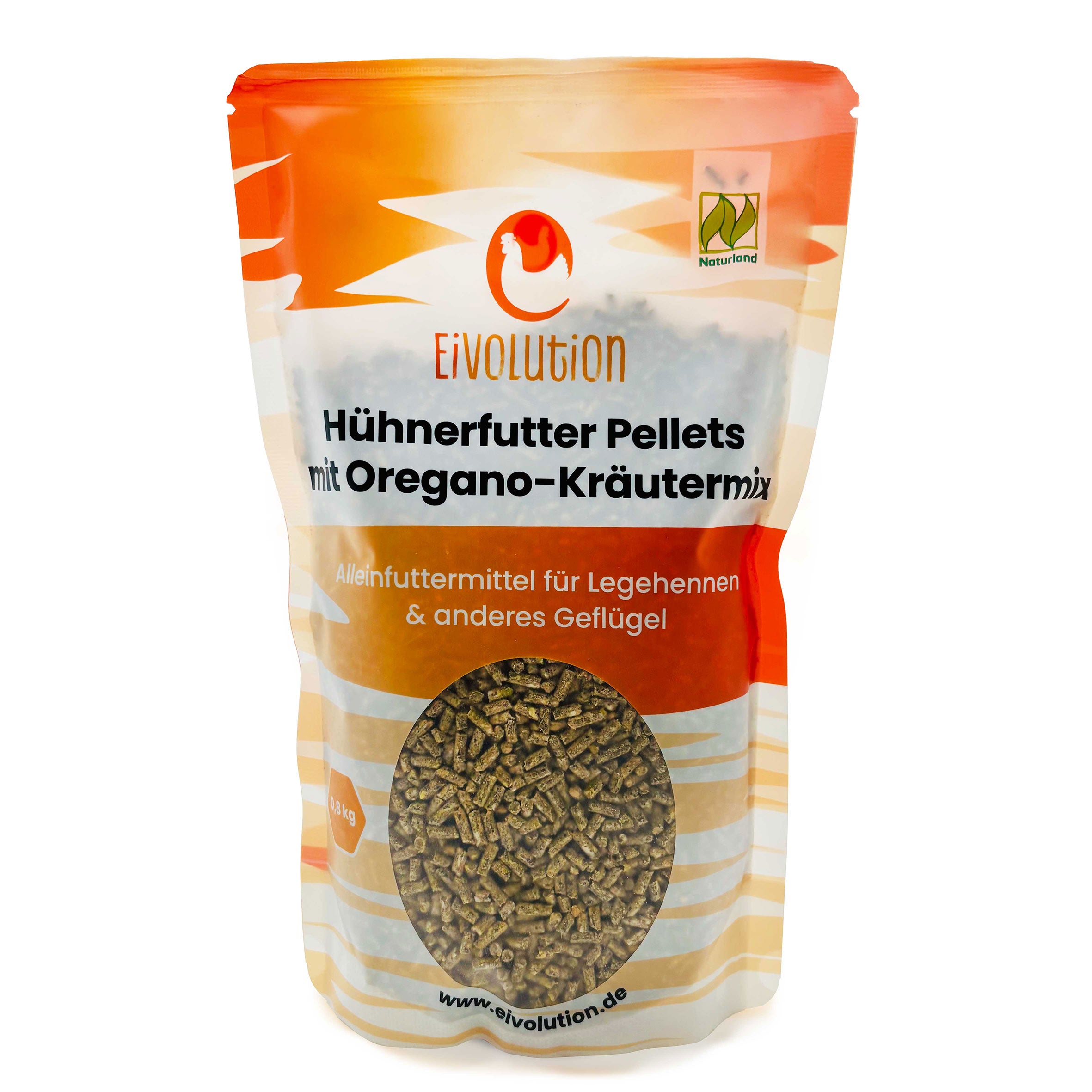 Bio Hühnerfutter Pellets mit Oregano-Kräutermix, 0,8 kg 