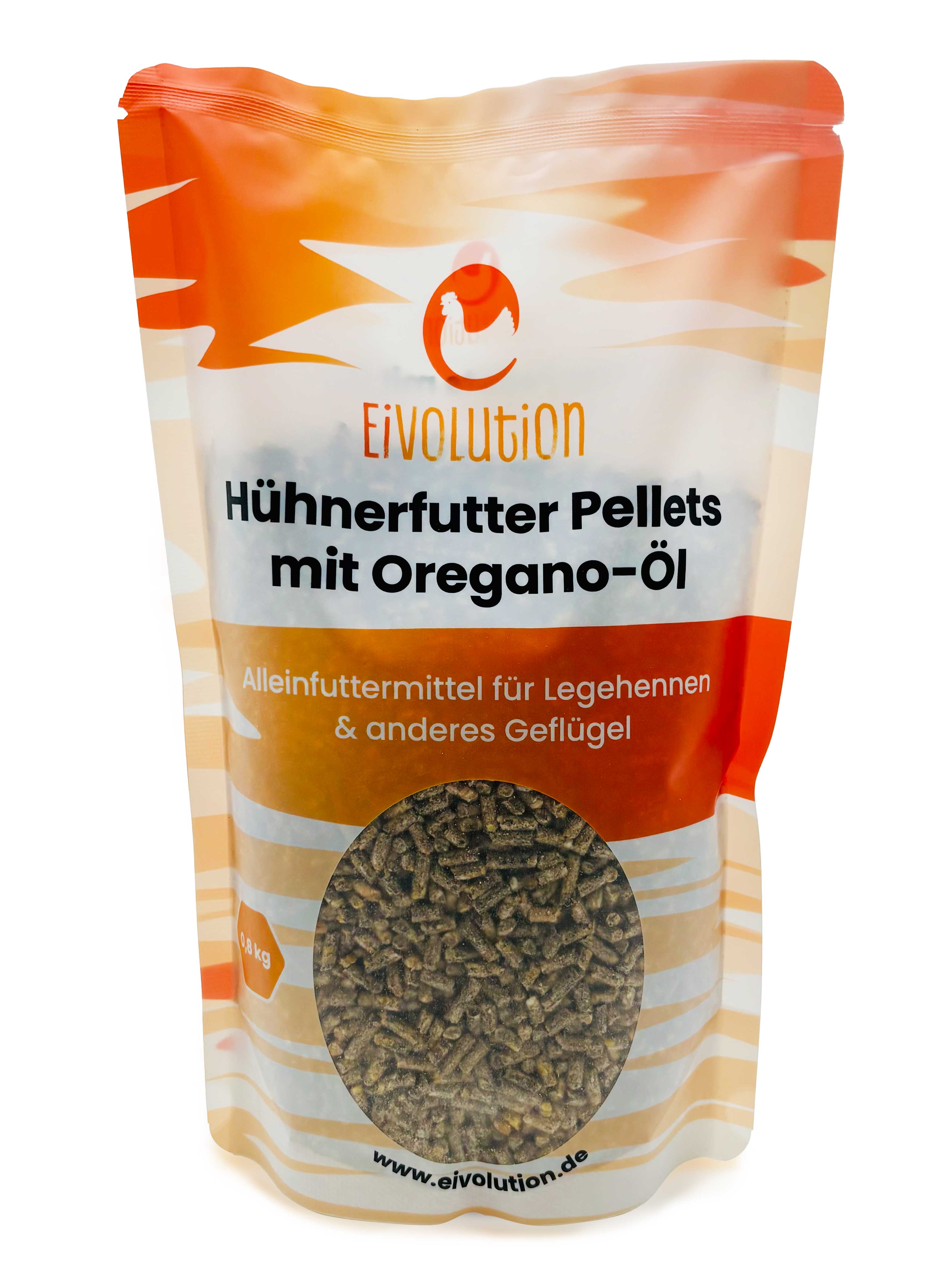 Pellets mit Oregano-Öl Bio-Hühnerfutter, 800 g Beutel
