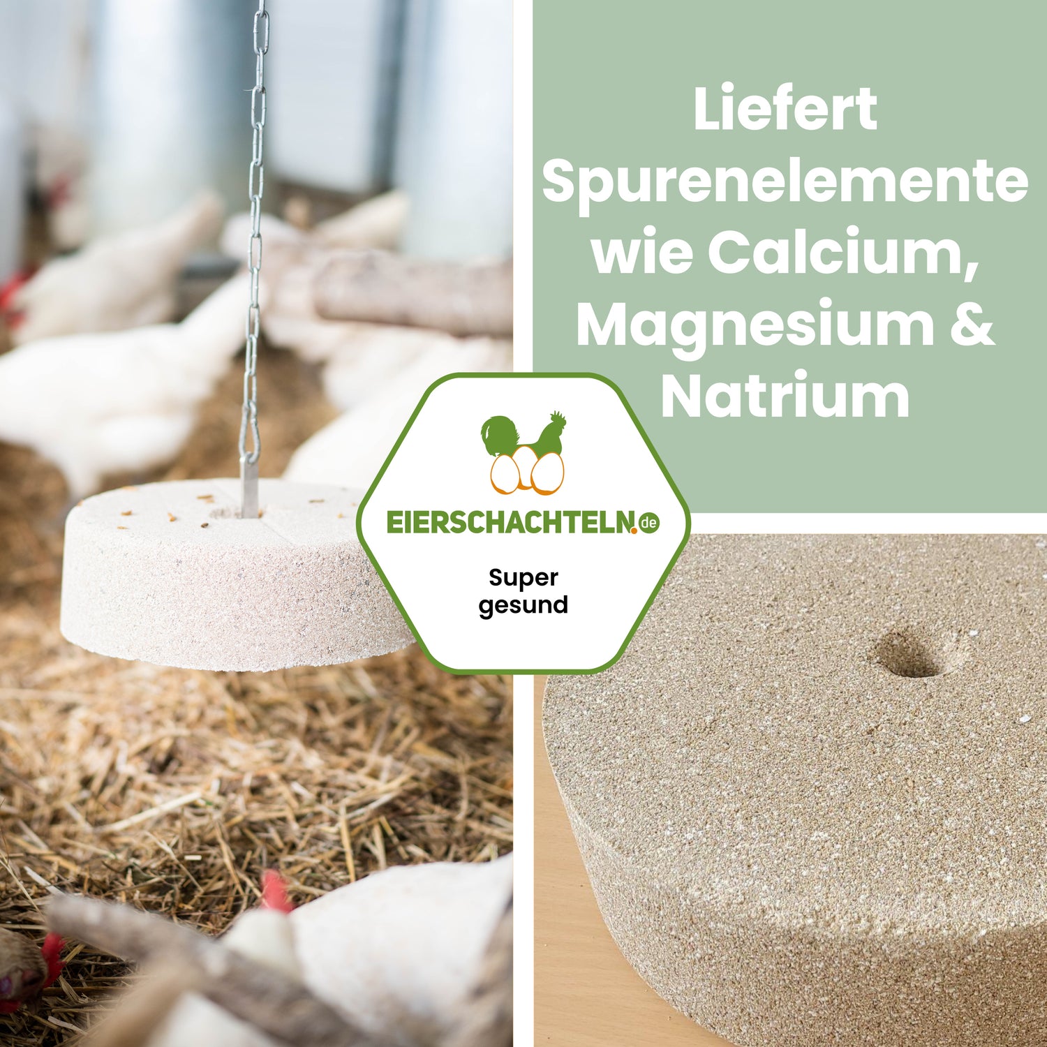 Pickstein / Mineralstein 10 kg, biotauglich mit Loch zur Aufhängung