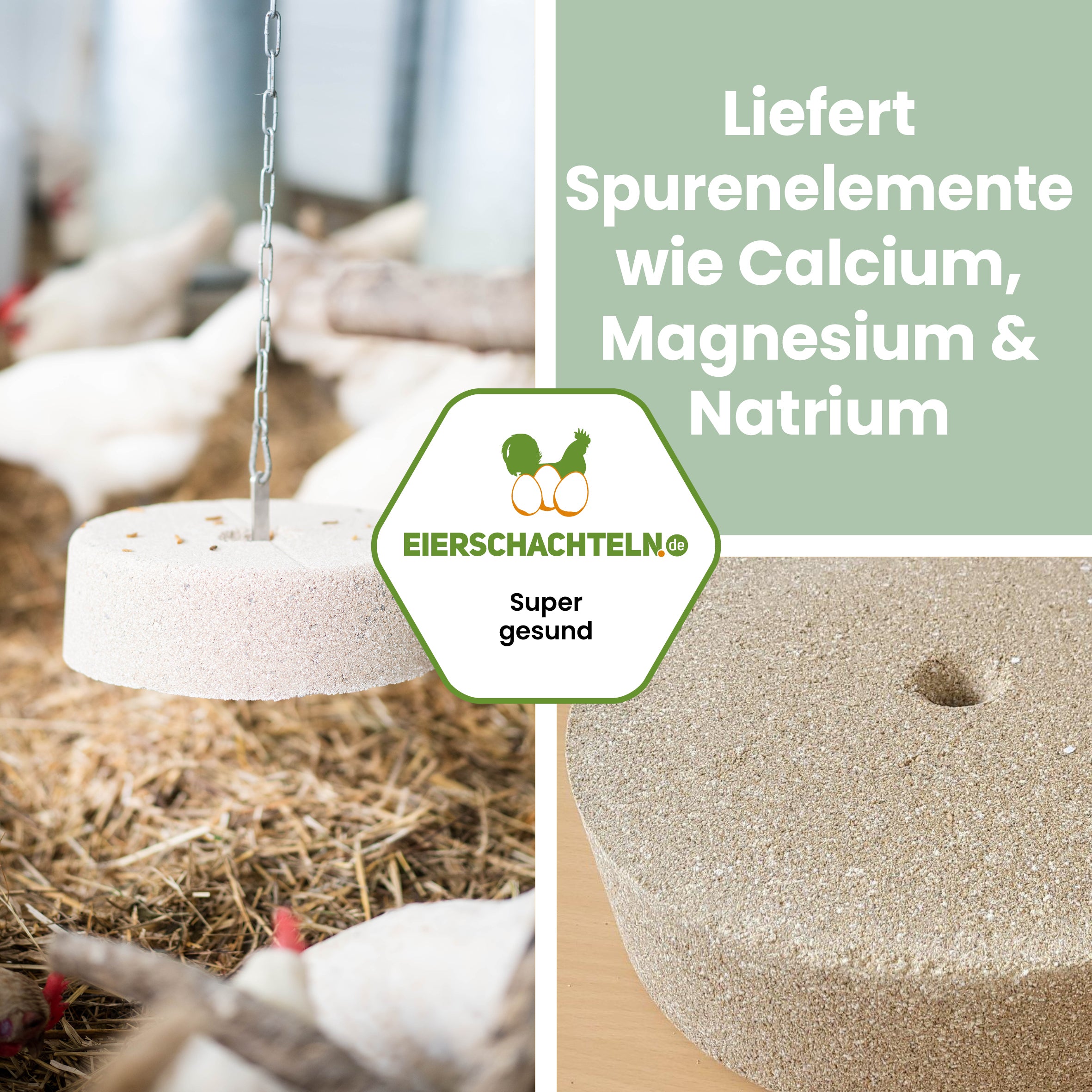 Pickstein / Mineralstein 10 kg, biotauglich mit Loch zur Aufhängung 100 Stück (Palette)