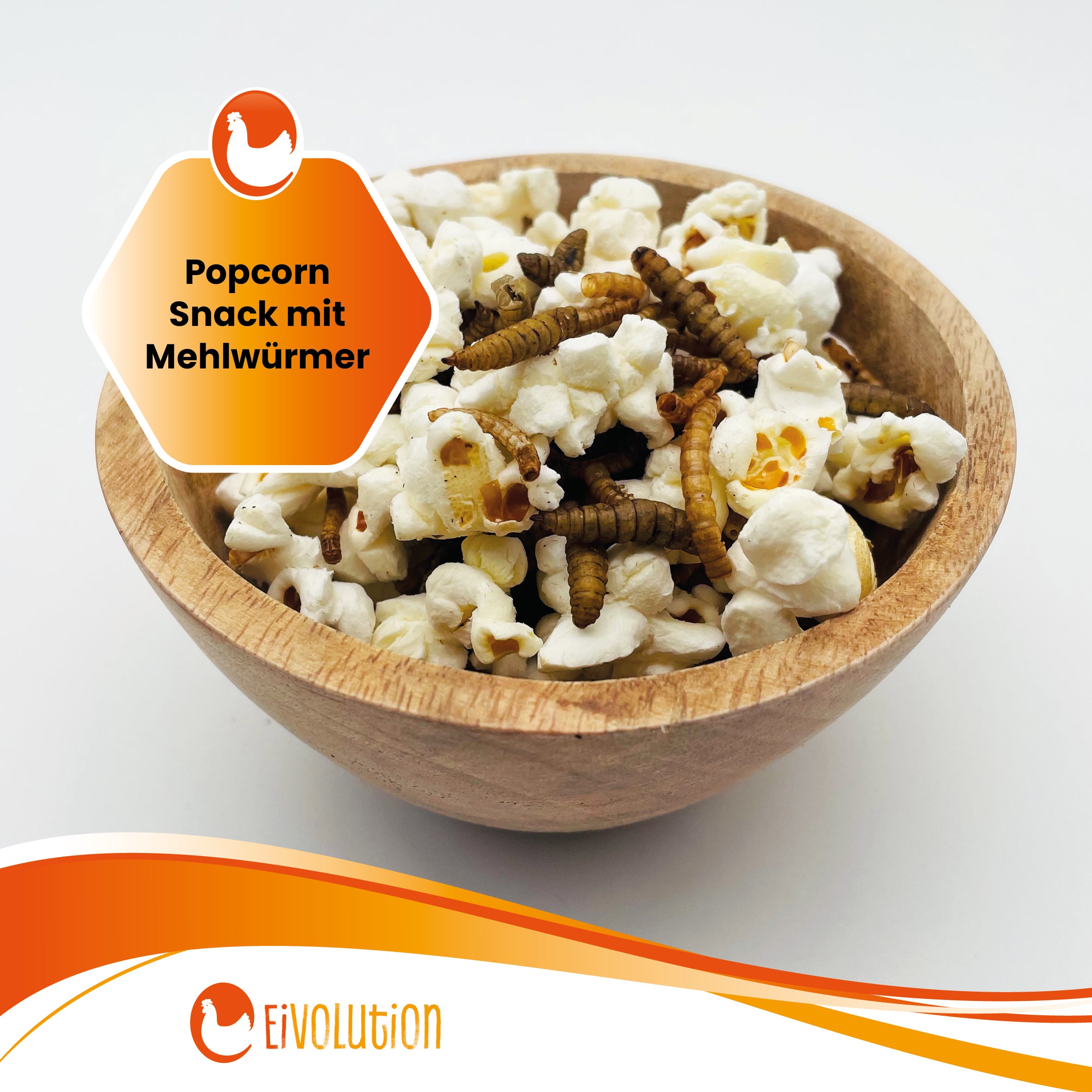 Popcorn mit Insekten "Popcorn Snack mit Mehlwürmern"