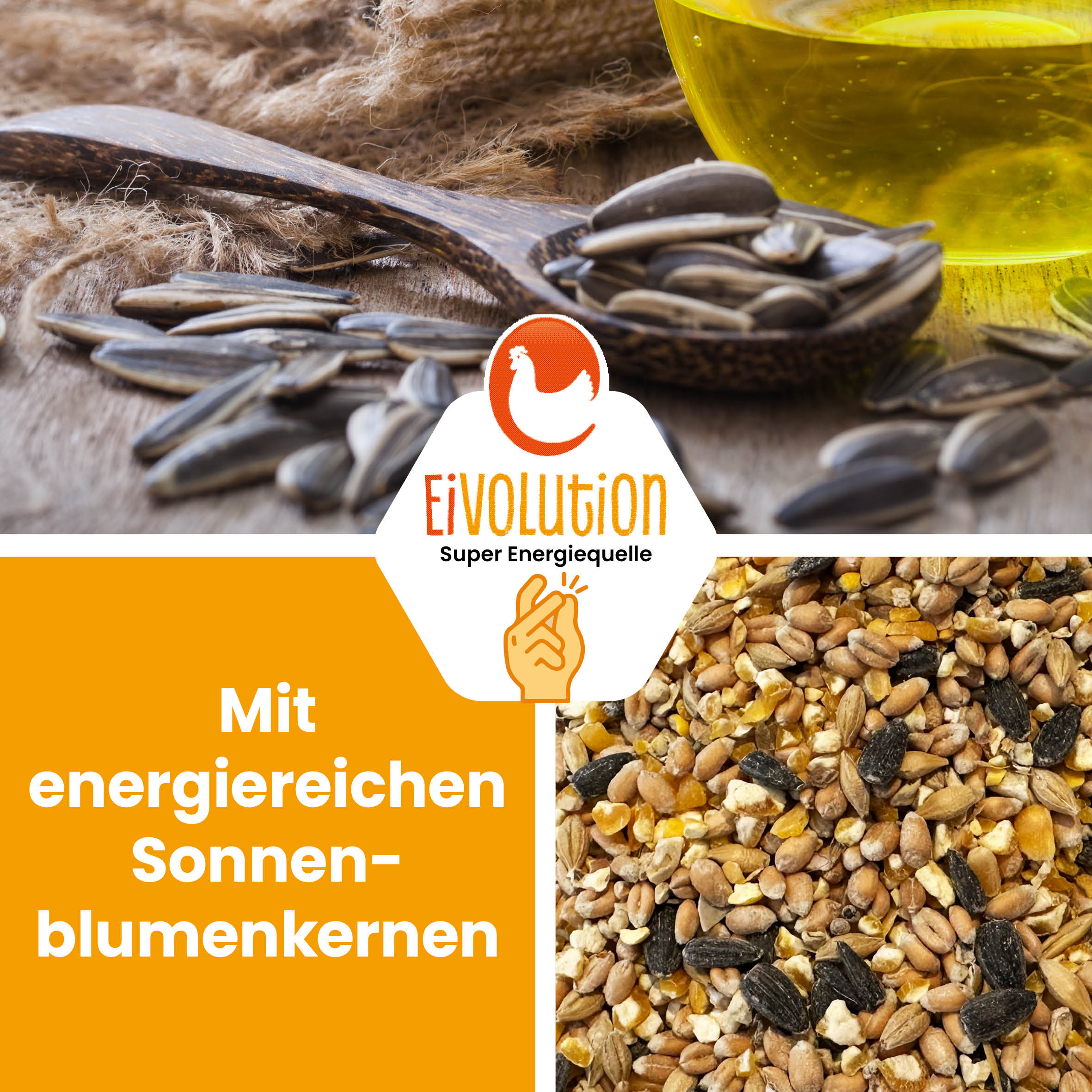 Premium Bio Körnermischung - Naturland zertifiziert "Mit energiereichen Sonnenblumenkernen"