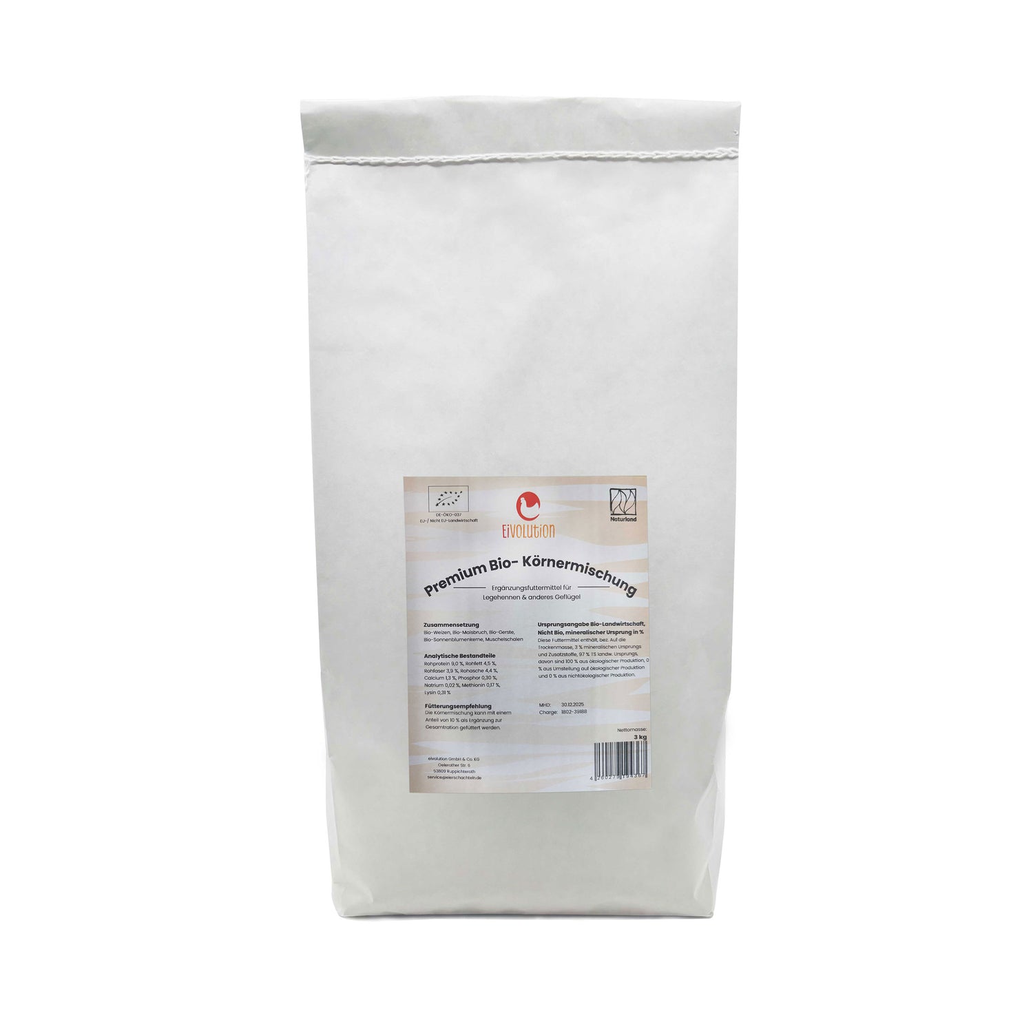 Premium Bio Körnermischung - Naturland zertifiziert, 3kg.