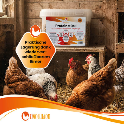 ProteinMüsli "Praktische Lagerung dank wieder verschließbarem Eimer" 