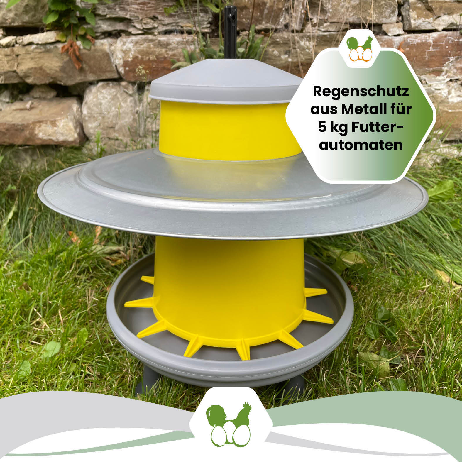Regenschutz aus Metall für 5 kg Futterautomaten