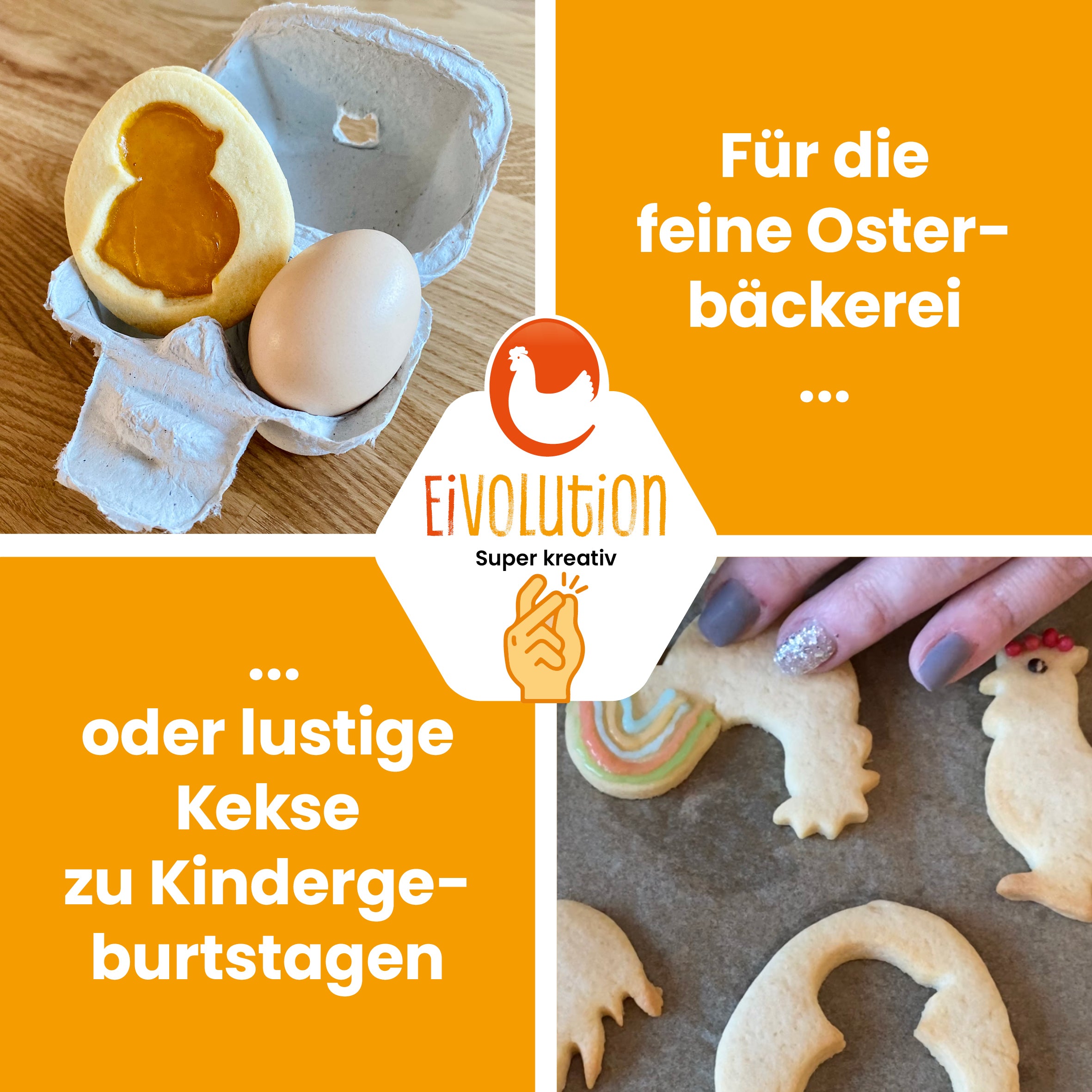 Keksausstecher Ei "Für die feine Osterbäckerei oder lustige Kekse zu Kindergeburtstagen" 
