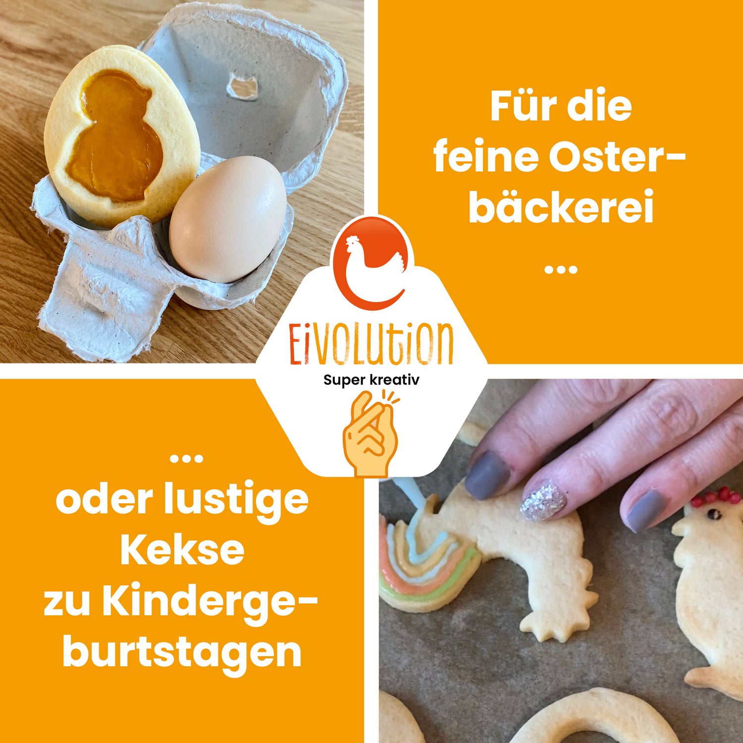 Keksausstecher Hahn "Für die feine Osterbäckerei oder lustige Kekse zu Kindergeburtstagen"