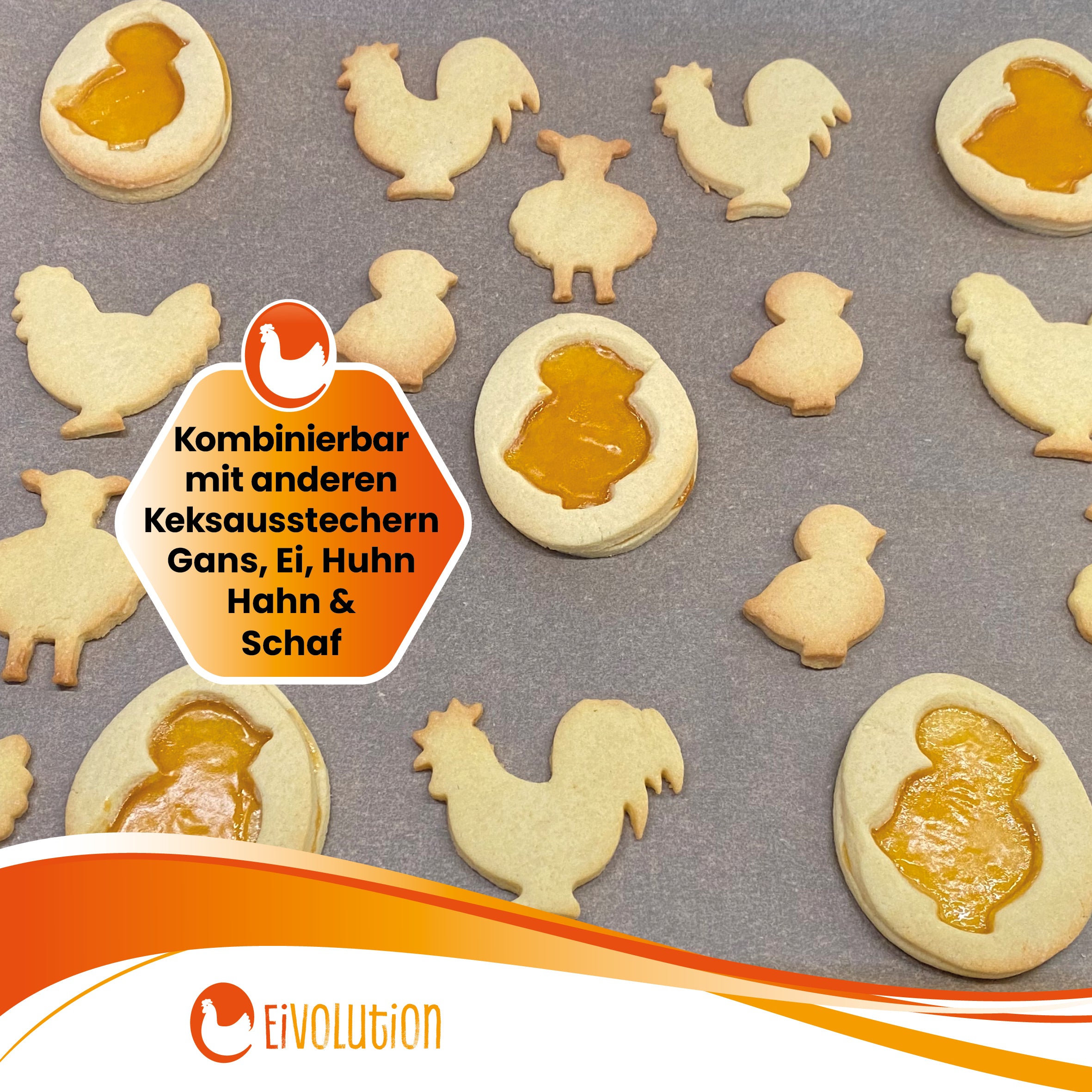 Keksausstecher Küken "Kombinierbar mit anderen Keksausstechern Gans, Ei, Huhn, Hahn &amp; Schaf"