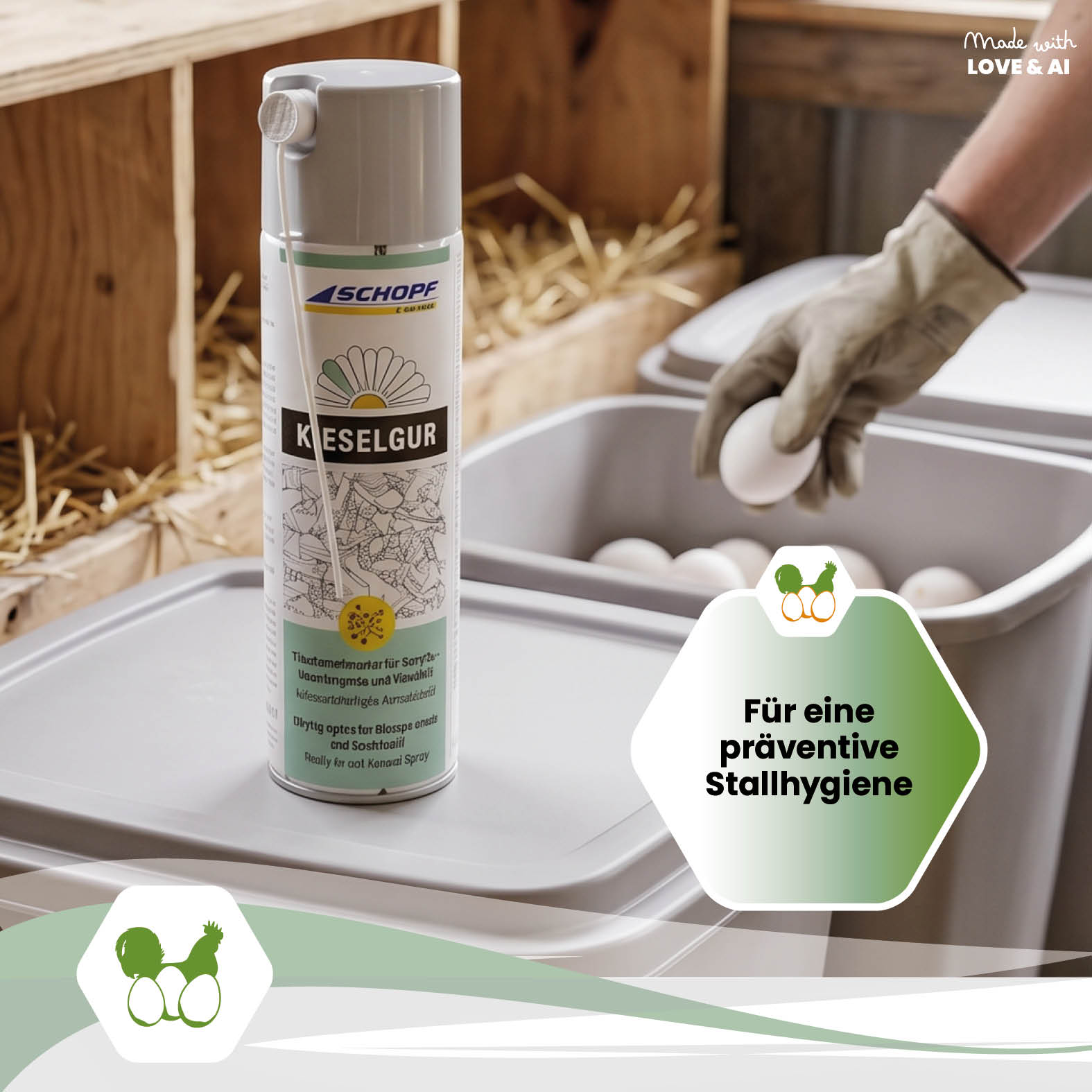Schopf Kieselgur Spray – Natürliches Trockenhilfsmittel für Stallhygiene