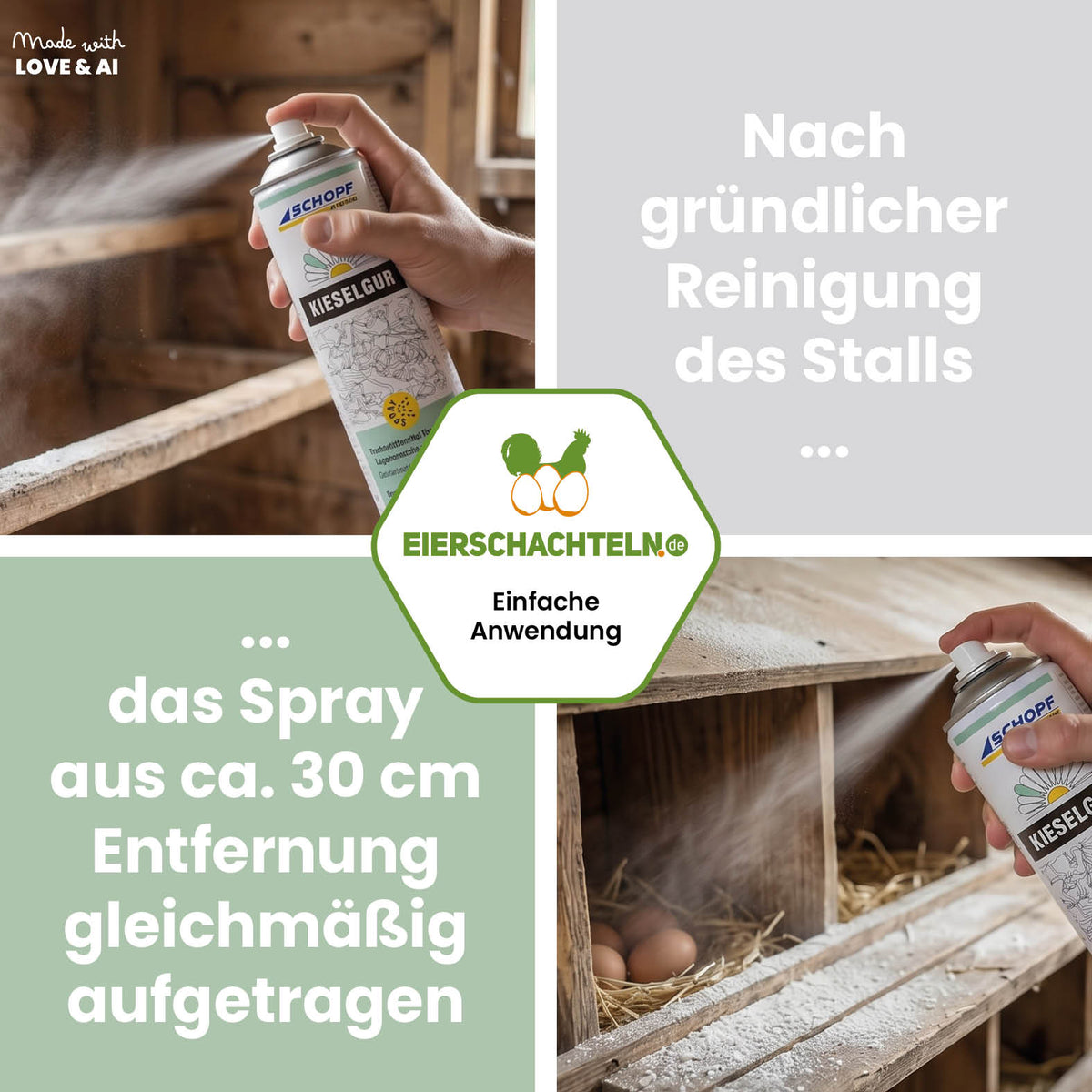 Schopf Kieselgur Spray – Natürliches Trockenhilfsmittel für Stallhygiene