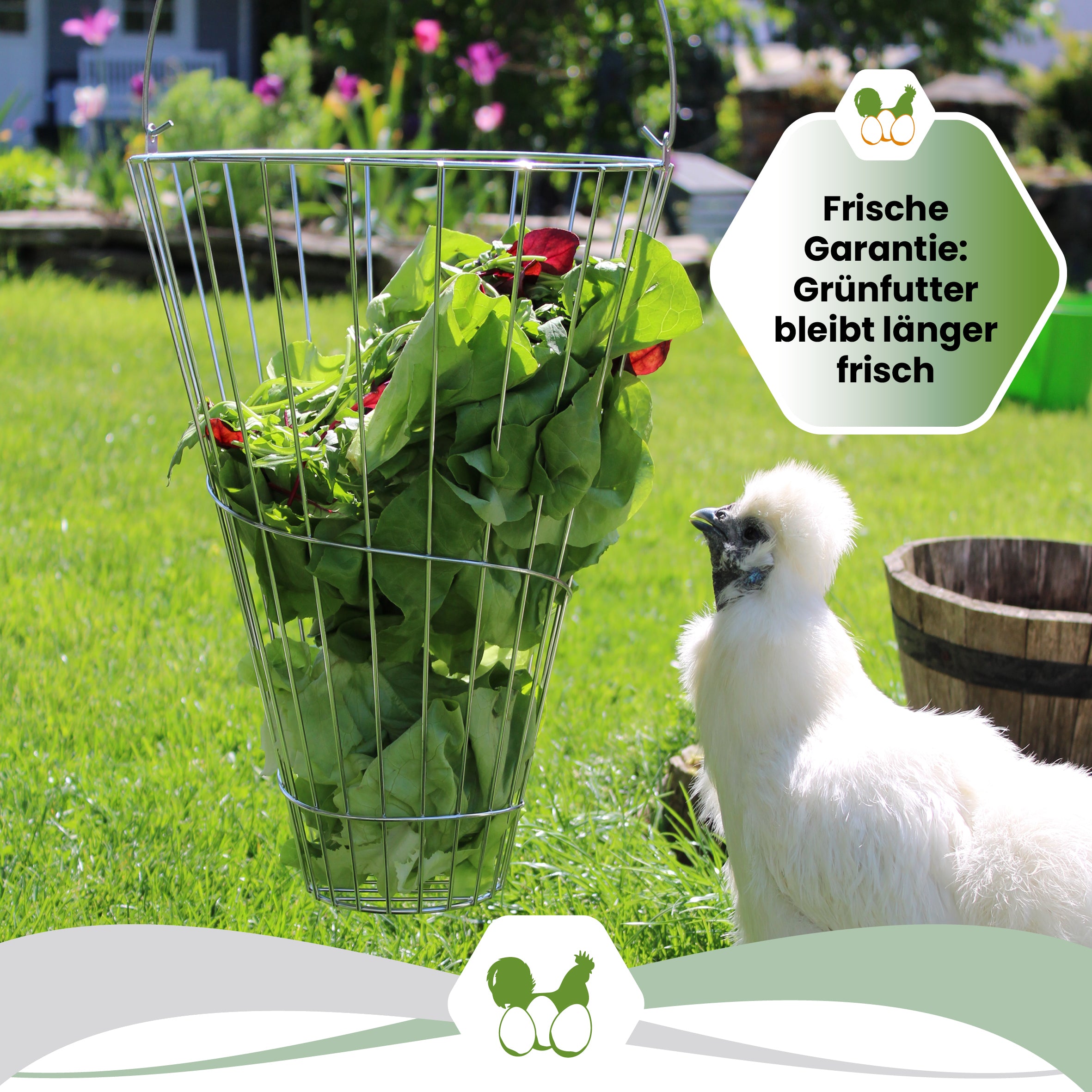 Grünfutterkorb/Futterraufe "Frische Garantie: Grünfutter bleibt länger frisch"