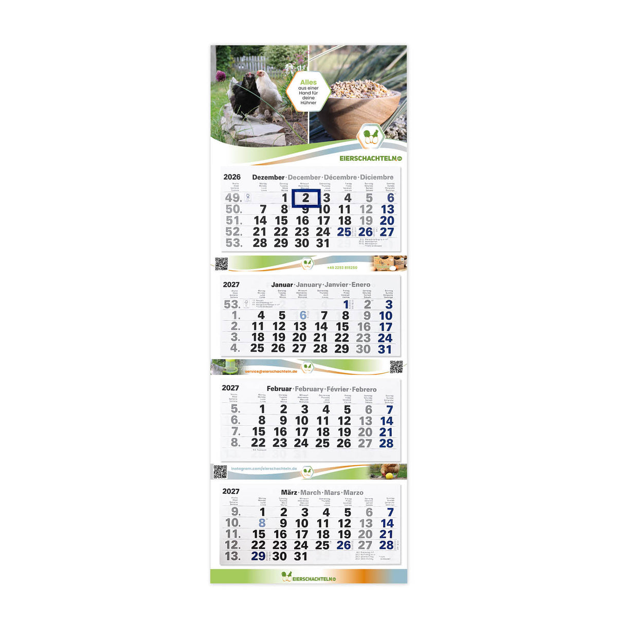 4-Monats-Kalender 2027