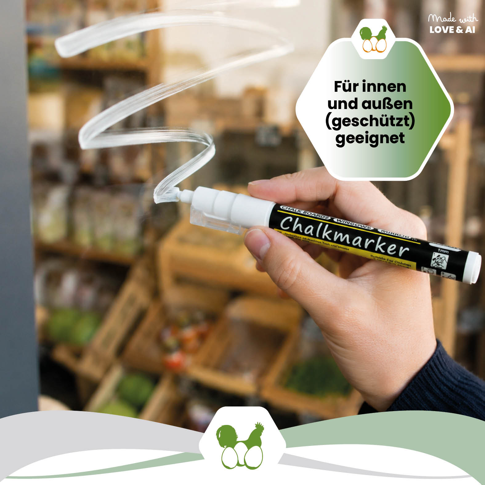 Weißer Kreidemarker 1 mm für Tafelbeschriftung &amp; Kistenschilder
