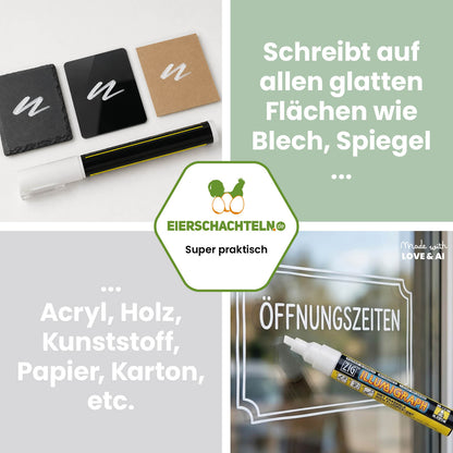 Weißer Kreidemarker 1 mm für Tafelbeschriftung &amp; Kistenschilder
