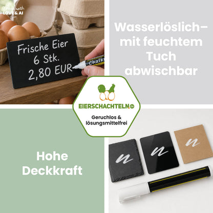 Weißer Kreidemarker 1 mm für Tafelbeschriftung &amp; Kistenschilder