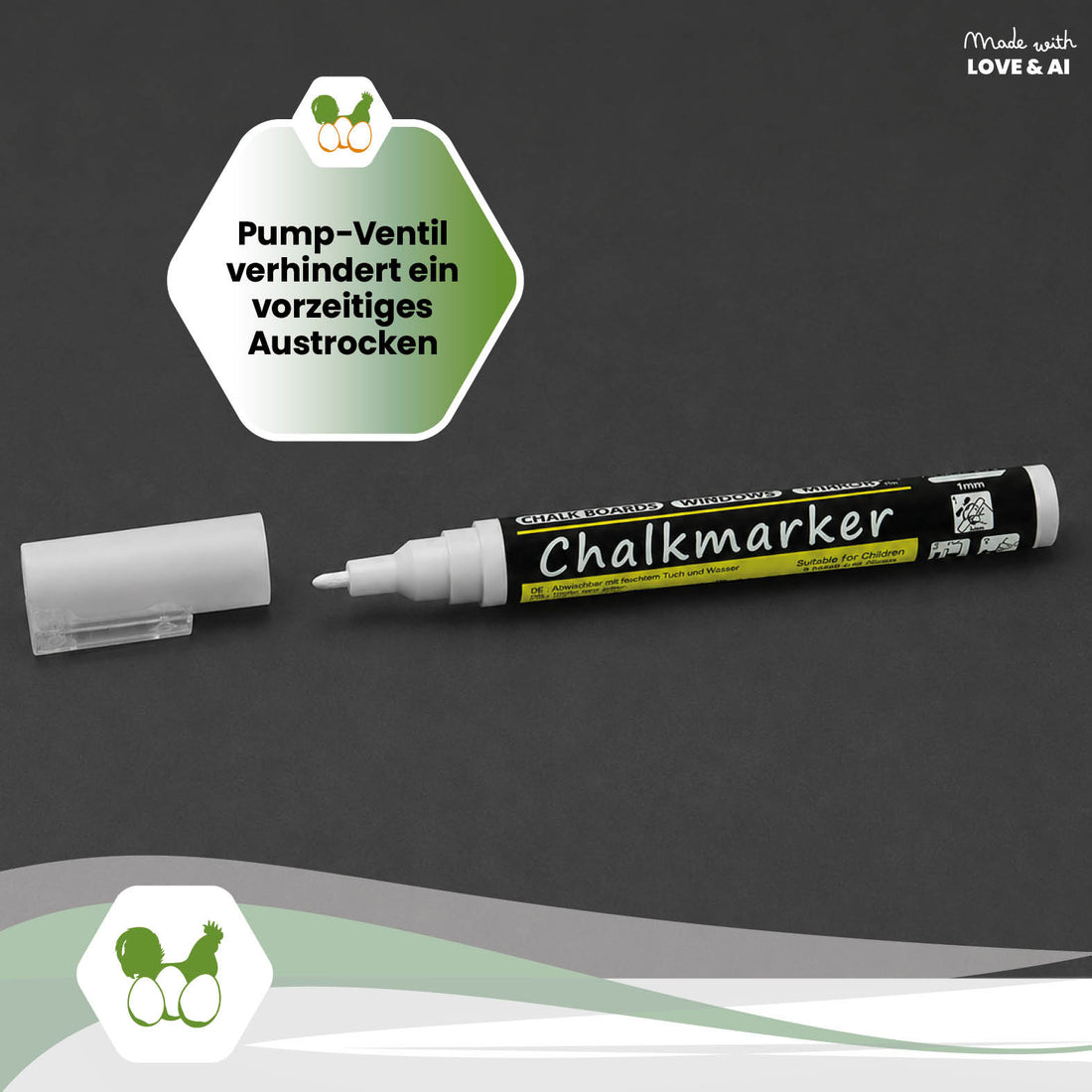 Weißer Kreidemarker 1 mm für Tafelbeschriftung &amp; Kistenschilder