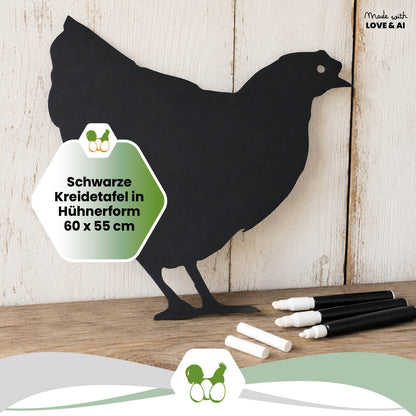 Große Kreidetafel Huhn ca. 60 x 55 cm - Hühnertafel für den Hofladen